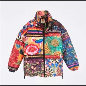 Almost new - Farm Rio Mix Scarves Reversible Puffer Jacket